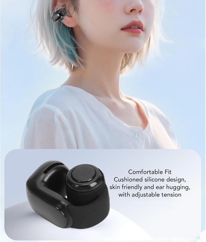 Open Ear Bluetooth Kopfhörer, Bluetooth 5.3 Clip On Kopfhörer Schwarz, Schwarz