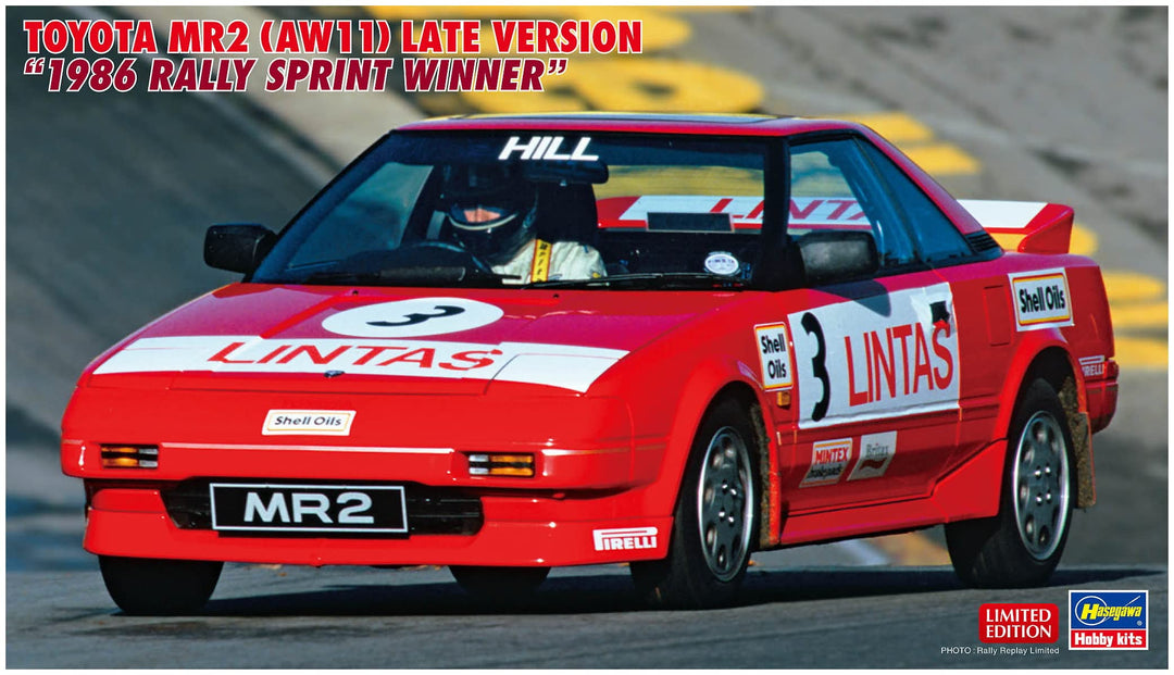 Hasegawa 20638 1/24 Toyota MR2, späte Version, 1986 Rally SprintWinner Modellbausatz, Mehrfarbig
