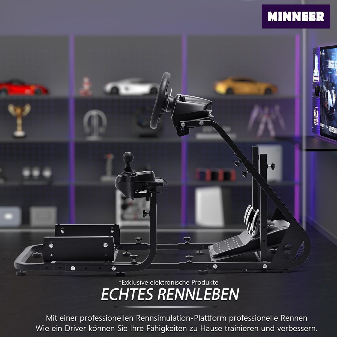 Minneer Racing Simulator Cockpit Applicable to Logitech G923/G29/G920/T248PS/ T248XBox /T300RS GT St