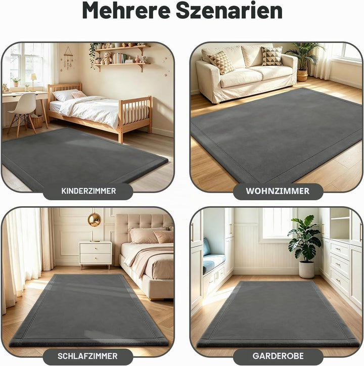 Capslpad Krabbelmatte Baby 200x150x2.5 cm Wolkenweiche Spielmatte Baby mit Hochwertigem Memory-Schau