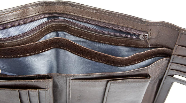 Damen Braunes Exklusiv Leder Geldbörse - Brieftasche Il Giglio