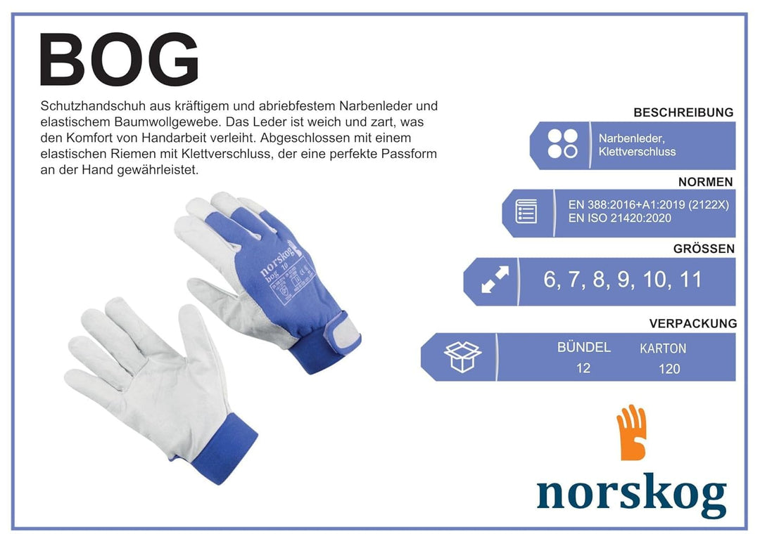 norskog BOG Arbeitshandschuhe Lederhandschuhe für Herren Handschuhe Schutzhandschuhe Gartenhandschuh