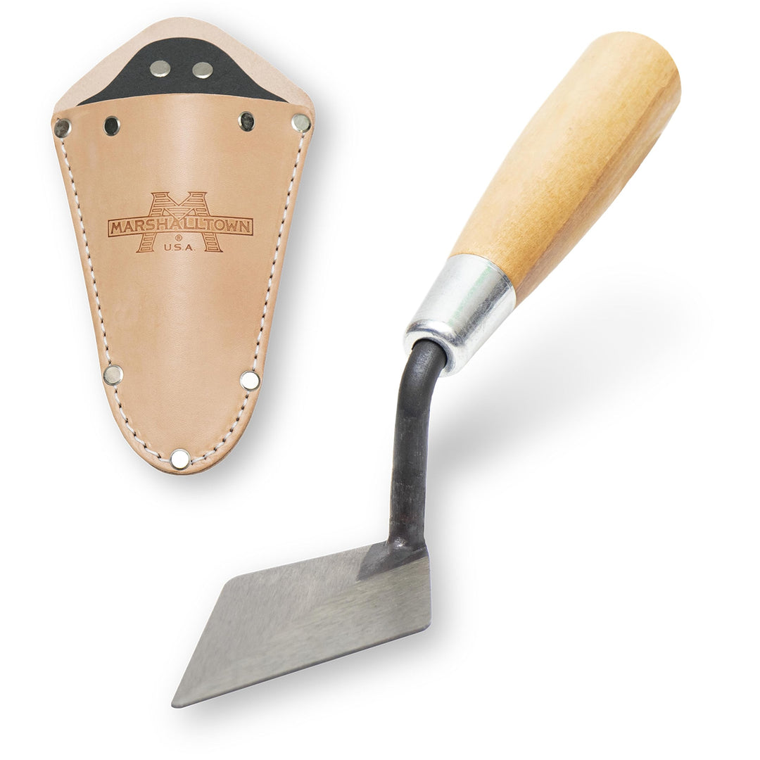 Marshalltown ATH114S Archäologiekelle, starre Spitzkelle mit Ledertasche, mit Holzgriff, Kelle aus C