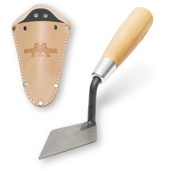Marshalltown ATH114S Archäologiekelle, starre Spitzkelle mit Ledertasche, mit Holzgriff, Kelle aus C