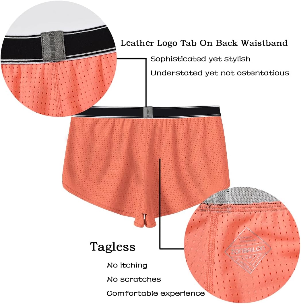 BIATWOWR Herren Transparent Sexy Boxershorts Männer Atmungsaktiv Bequem Unterhose Seitlichem Schlitz
