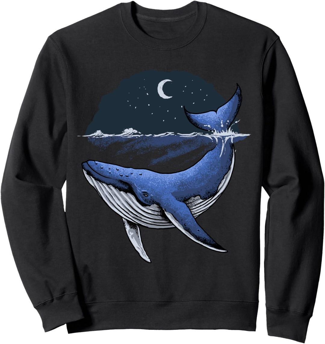 Killer Whale Orca Lustiger Wal Meer Ozean Mond Sweatshirt