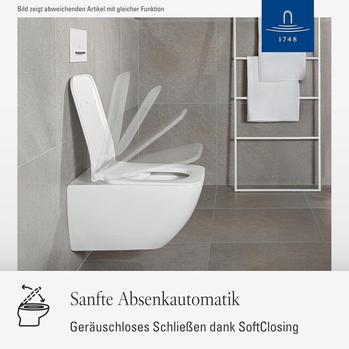 Villeroy & Boch WC-Sitz Subway 2.0 SlimSeat - Toilettendeckel Weiss glänzend mit Absenkautomatik - A