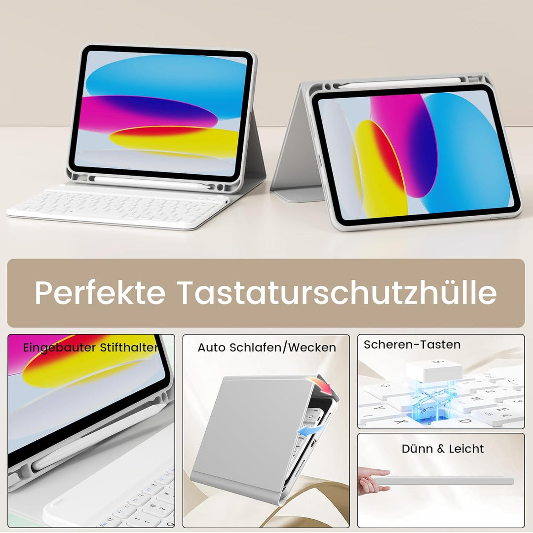 GKABXY Hülle mit Tastatur für iPad Air 11 Zoll 2025 2024 (M3/M2), iPad Air 5 4 2022/2020 10,9 Zoll,