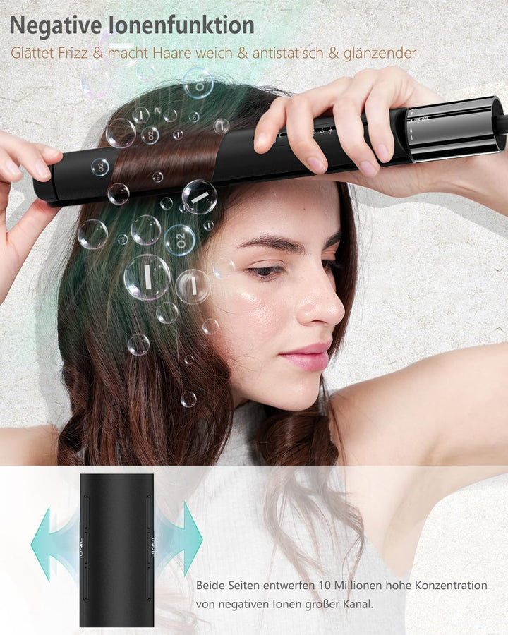 KUSNCA Ionen Glätteisen, 2 IN 1 Haarglätter Locken und Glätten Glatt und Glänzend, 3D-Schwebende Ker