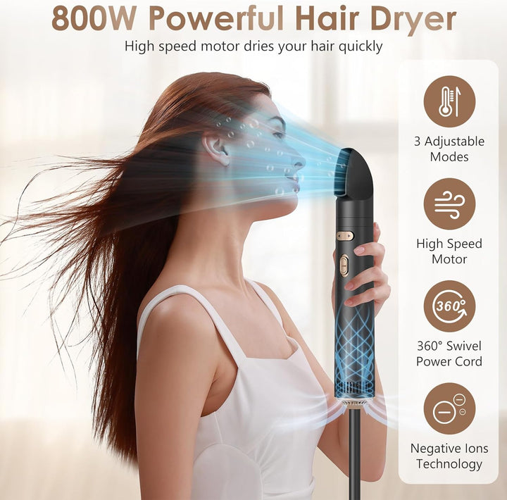 Warmluftbürste Rotierend Set, 3 in 1 Air Styler mit Föhnbürste, Warmluftbürste, Haartrockner Thermal
