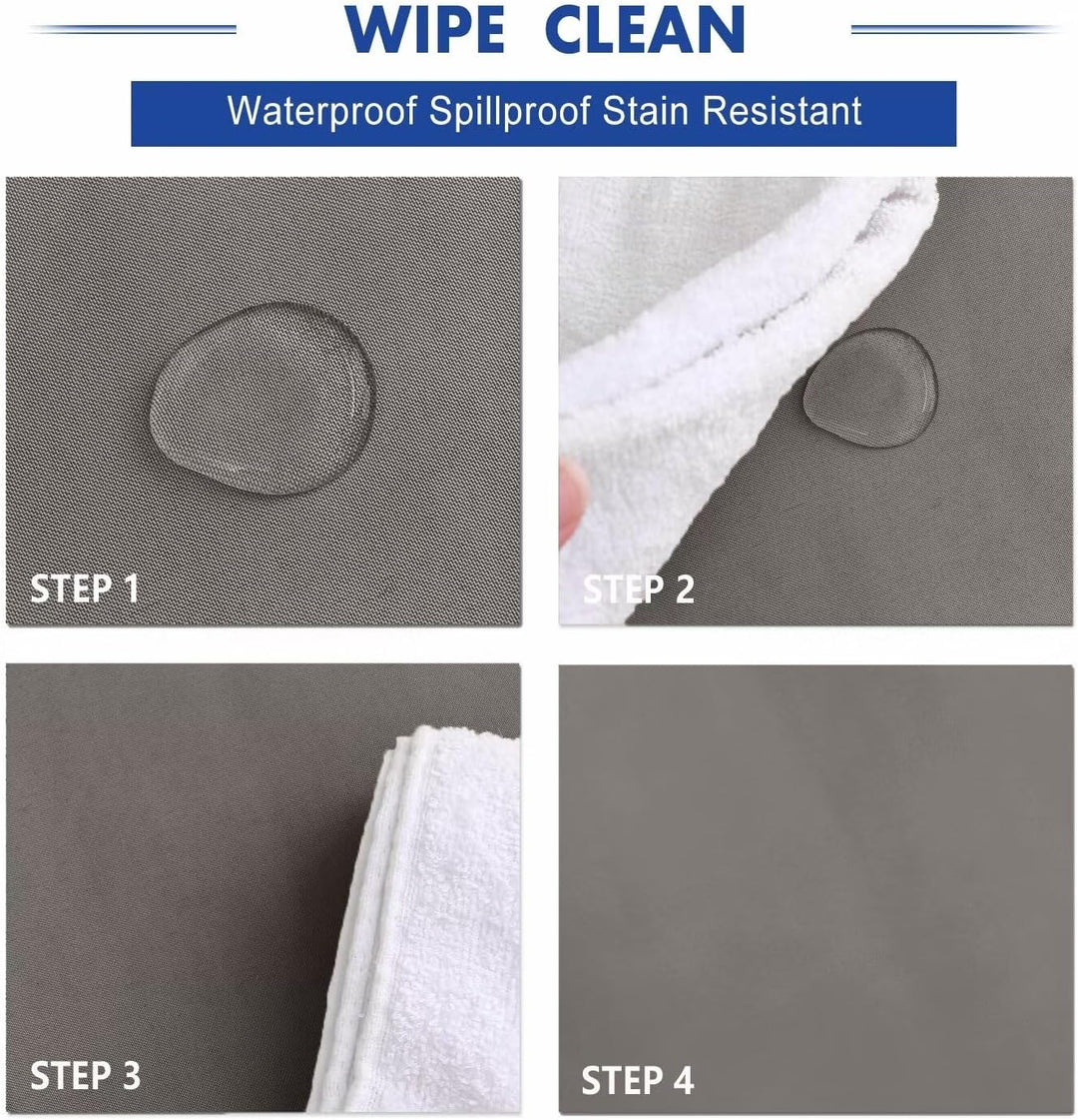 Hiasan Hellgrau Wasserabweisend Tischdecke aus Polyester,Rund120cm,Anti-Falten Tischtuch,geeignet fü
