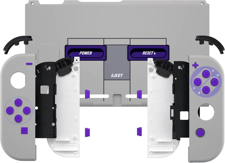 eXtremeRate Hülle Case für Nintendo Switch Joycon/Konsole, Rückgehäuse&Kickstand für Switch Console,