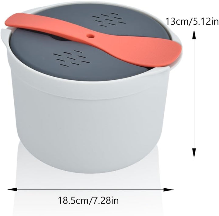 Mikrowellen Reiskocher, 2L Multifunktions Dampfgarer Dampftopf Reiskocher Set PP in Lebensmittelqual