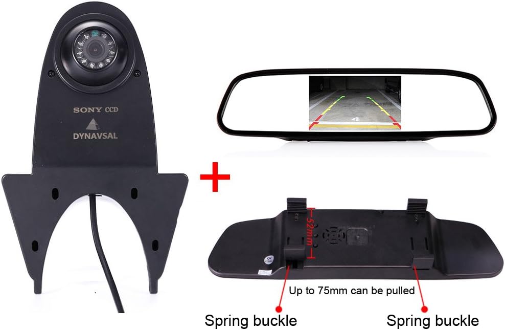 【4.3'' Rückspiegel Monitor + Rückfahrkamera Transporter】 im 3. Bremsleuchte HD Rückfahrkamera für Me