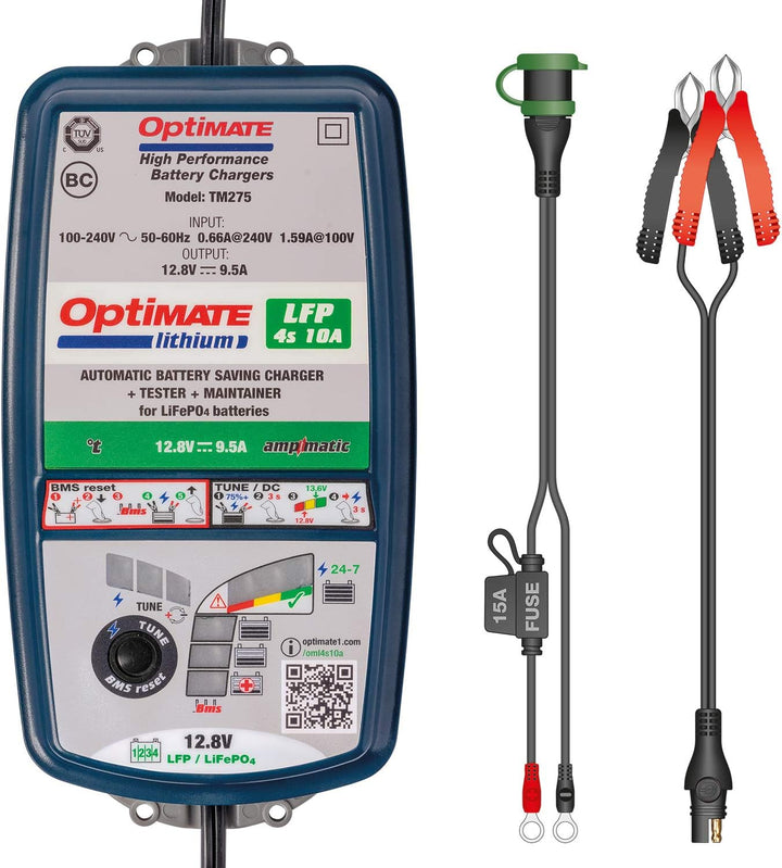 Optimate TM274 TM274v2 Lithium 4s 10A 10-stufiges gekapseltes batterieschonendes 12.8V 10A Lade- & W