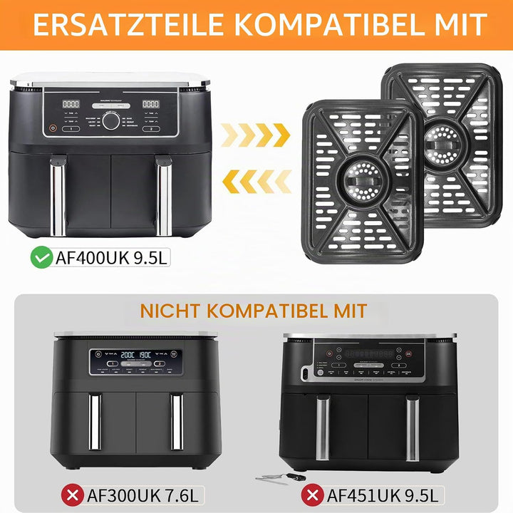 Air Fryer Grill Pan for Ninja Foodi AF400EU 9.5L 6 in 1 DualZone XL 2 Baskets Air Fryer, Replacement