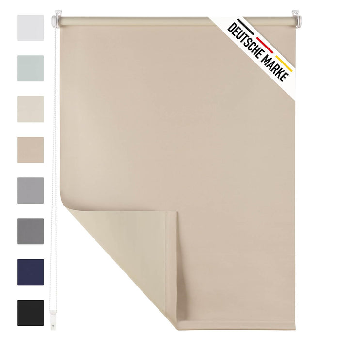 Blumtal Verdunklungsrollo 100 x 130-155 cm - Klemmfix Rollo ohne Bohren - Thermorollo Klemmfix - Fen