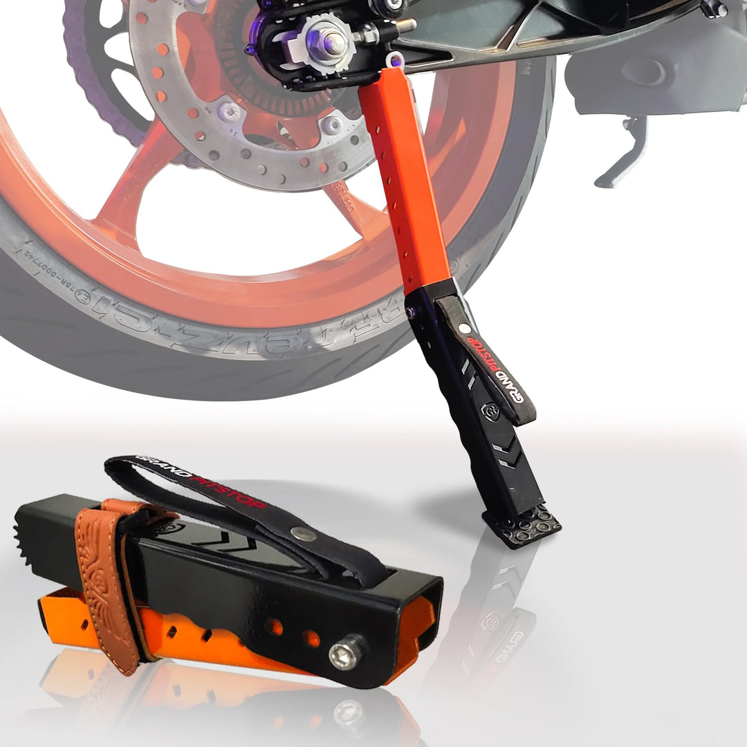 GRAND PITSTOP® Motorrad-Wartungsständer, tragbarer &amp; kompakter Hebeständer Moto Jack, verstellbare H