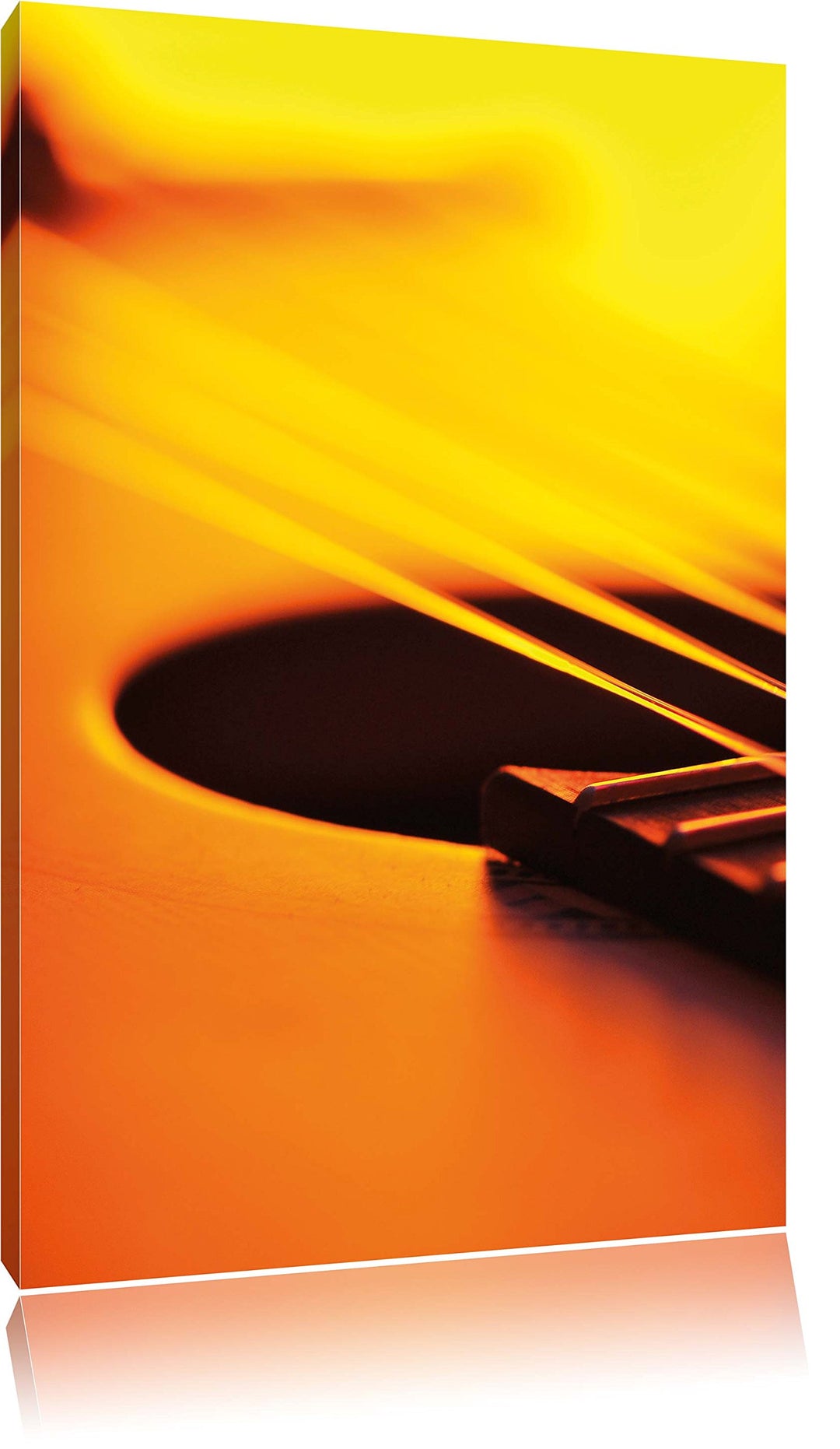 Pixxprint Gitarrensaiten, Format: 100x70 auf Leinwand, XXL riesige Bilder fertig gerahmt mit Keilrah