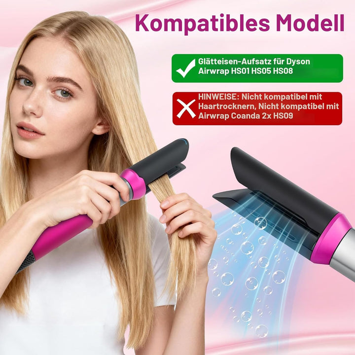 Upgraded Haarglätter Aufsatz für Dyson Airwrap HS01 HS05 HS08, Pre-Styling Trockner Bürste für locki