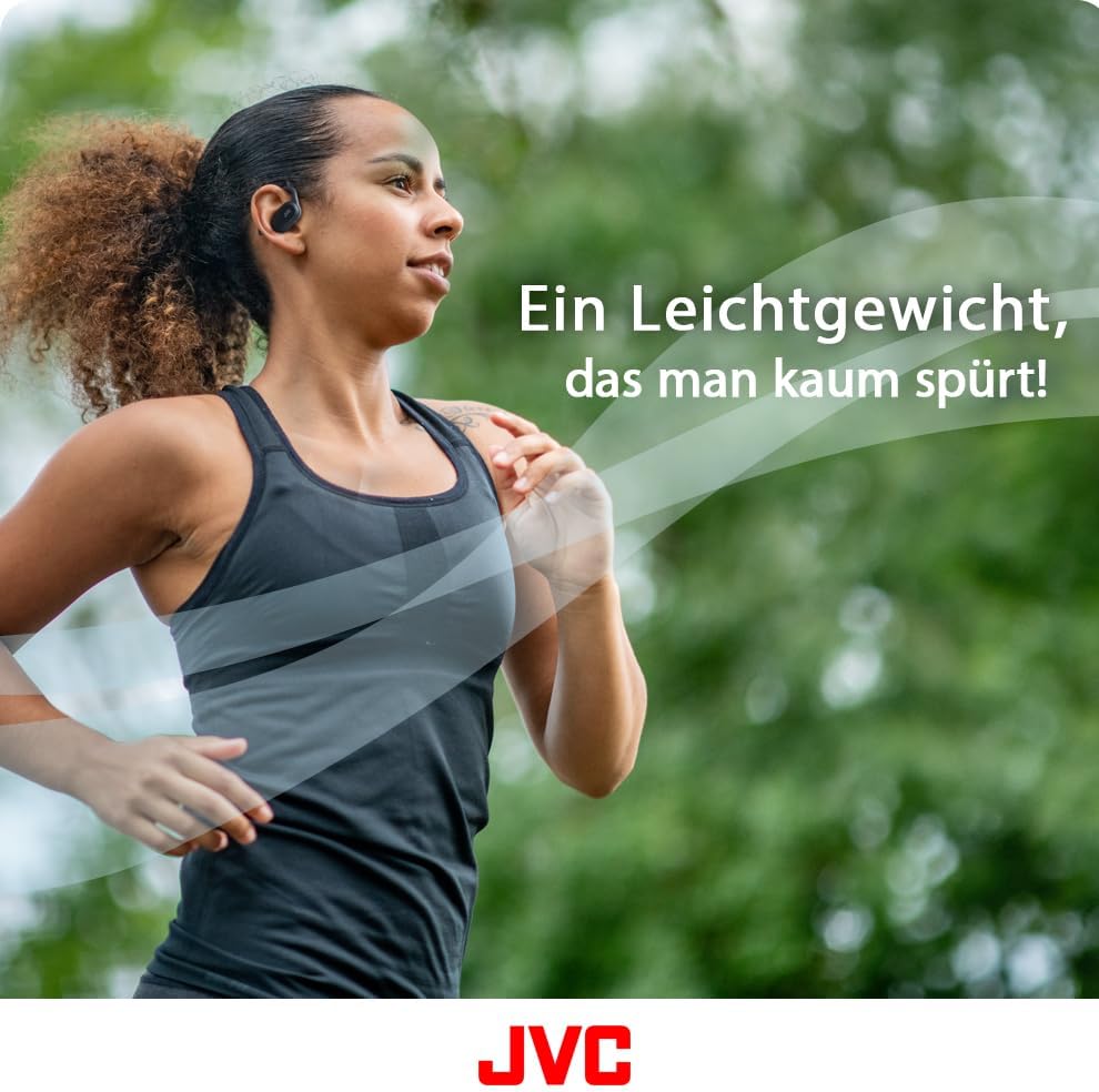 JVC Nearphones HA-NP40T-A, True Wireless Ohrhörer, Open Ear Design, Verstellbarer Ohrbügel, 16 mm Tr