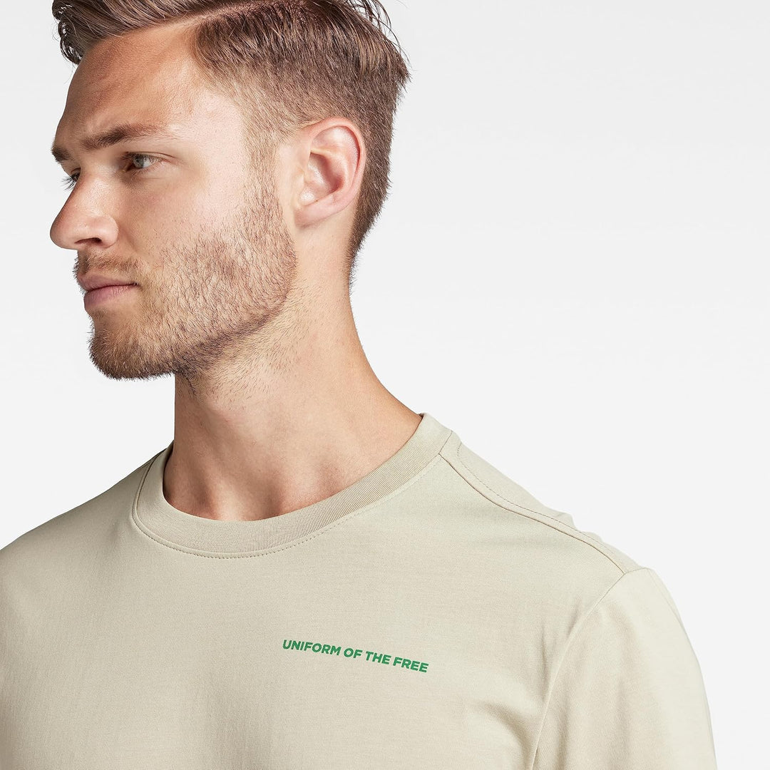 G-STAR RAW Herren Lash Back Text T-Shirts XS Beige (Spray Green D22815-336-d606), XS Beige (Spray Gr