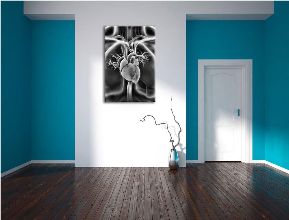 Pixxprint Herz des Menschen als Leinwandbild/Grösse: 100x70 cm/Wandbild/Kunstdruck/fertig bespannt,