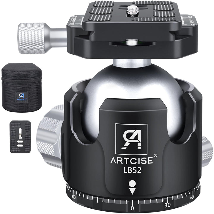 Stativkopf mit niedrigem Profil, Kugelkopf mit 52 mm Durchmesser ARTCISE LB52 Ganzmetall-CNC-Bearbei