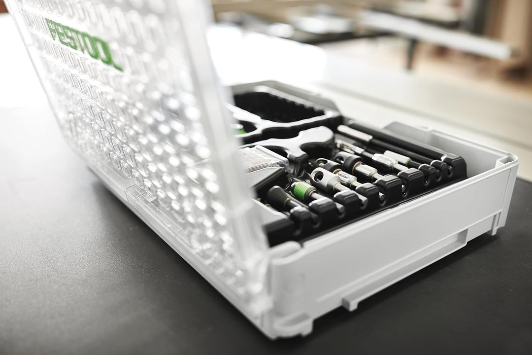 Festool Montagepaket SYS3 M 89 ORG CE-SORT (mit Holzspiralbohrer, Querlochsenker, Bohrer, Bohrsenker