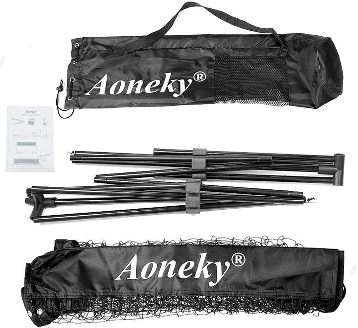 Aoneky Tennis Kit 2M/3M /6M x83cm, Metallrahmenständer und Stark PE-Tennisnetz | Tragbares Picklebal
