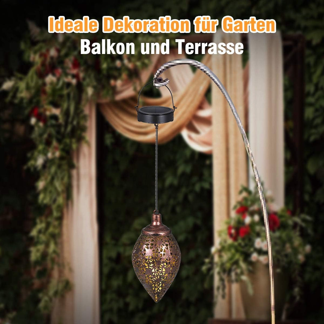 Solarlaterne für aussen, Görvitor LED Solar Laterne Hängend, Deko Metall Solarlampe Garten Laterne