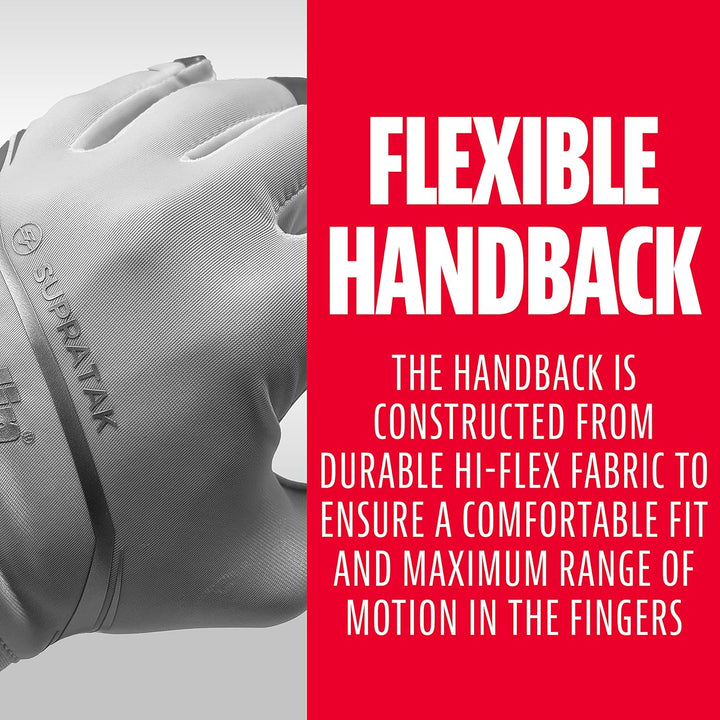 Franklin Sports Supratak Fussball Receiver Handschuhe weiss / chrom XL, weiss / chrom XL