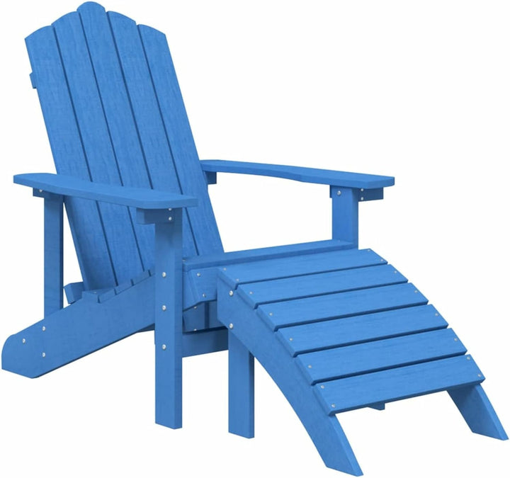 Gecheer 2 STK. Adirondack Gartenstühle mit Hockern Gartensessel Deckchair Holzstuhl Stuhl Sessel Ter