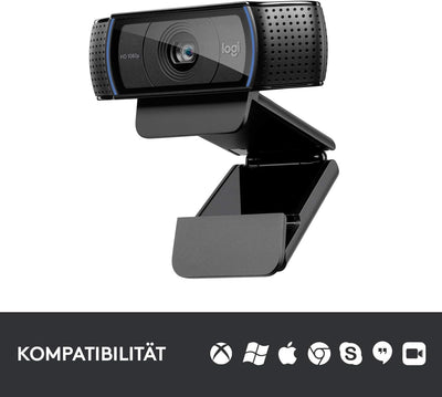 Logitech C920 HD PRO Webcam, Full-HD 1080p, 78° Sichtfeld, Autofokus, Klarer Stereo-Sound, Belichtun