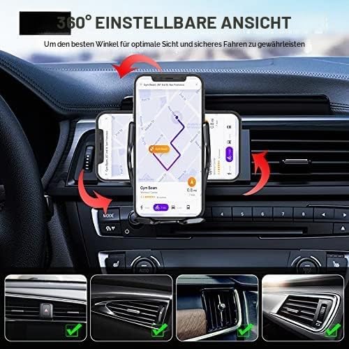 Wireless Car Charger, 15W Qi Fast Charging Auto-Clamping Car Mount Air Vent Phone Holder for iPhone