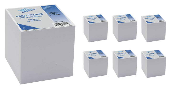 Wedo 27026500 Zettelbox Ersatzpapier ws 700 Blatt | 6er Pack