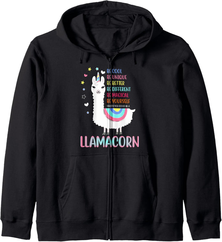 Bunte lustige Llama & Einhorn Llamacorn Kapuzenjacke