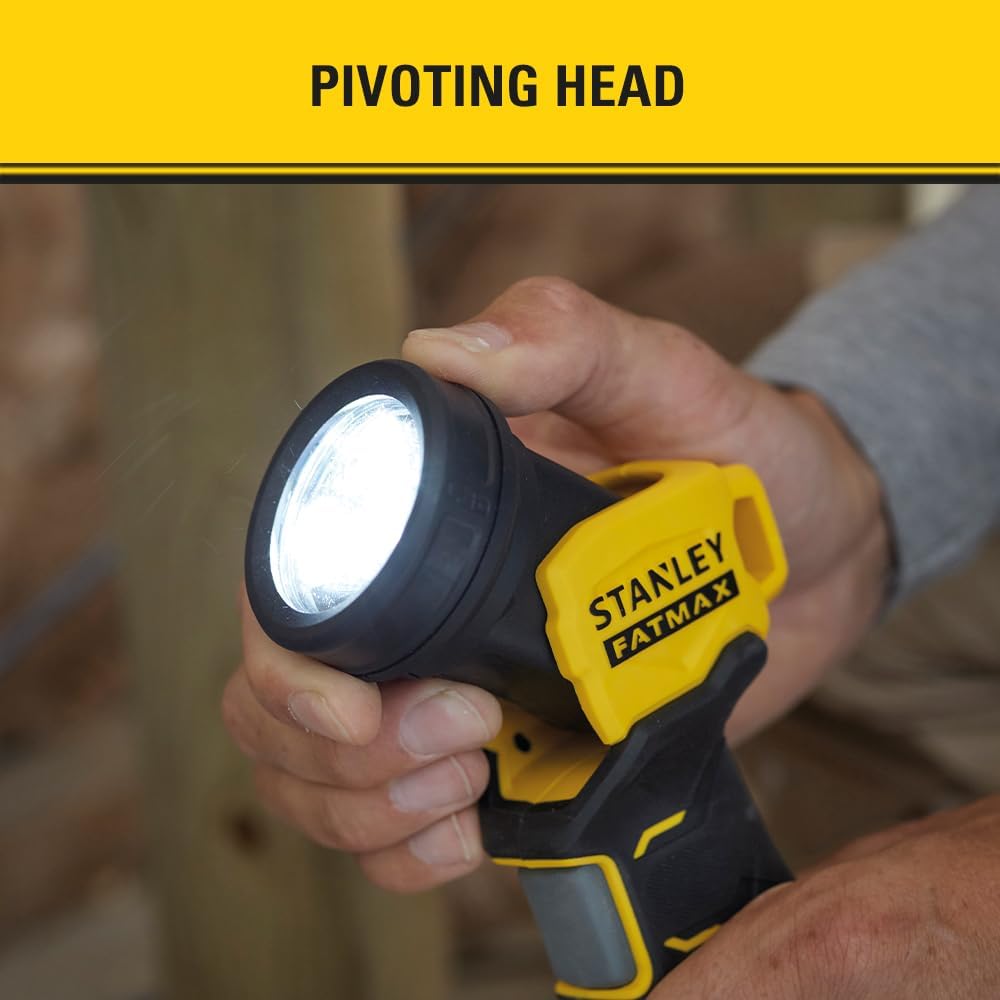 Stanley FatMax Akku-Arbeitslampe SFMCL020B (kompakt, robust und leicht, mit vertikal schwenkbarem Ko
