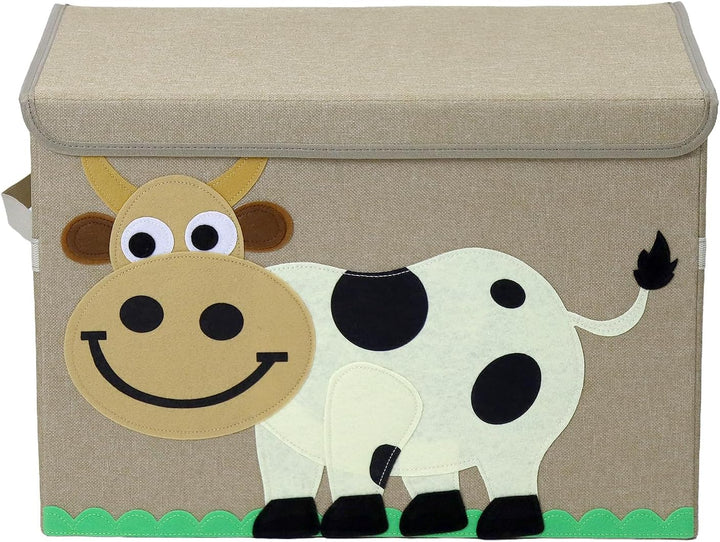QWORK® Grosse Faltbare Aufbewahrungsbox mit Deckel, 53x36x36 cm, 65 Liter - Sitztruhe für Aufbewahru