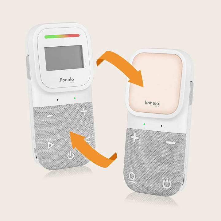 Lionelo Babyline 2.3 Audio-Babyphone mit Nachtlicht, Reichweite bis zu 400 m, LCD-Display, Gegenspre
