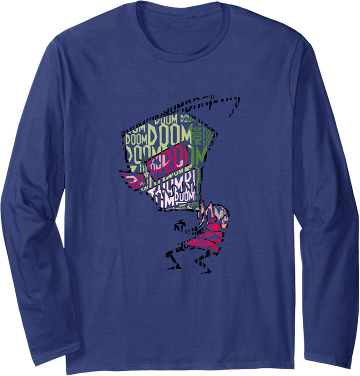 Invader Zim Doom Text Fill Langarmshirt