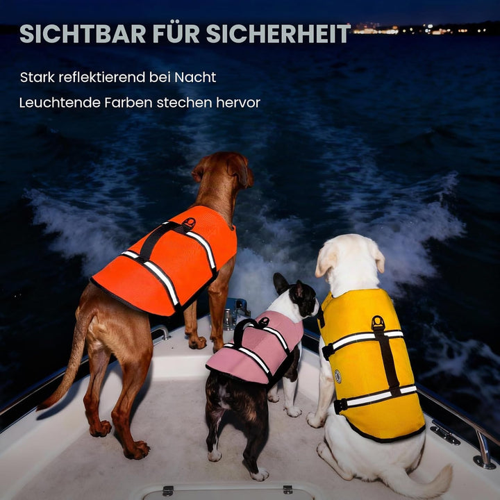VIVAGLORY Ripstop Hunde Rettungsweste für Kleine Mittel Grosse Hunde Bootfahren, Hund Schwimmweste m