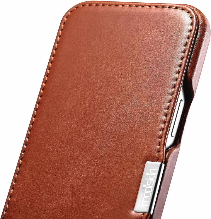 Mobiskin Hülle kompatibel mit Apple iPhone 13 (6,1 Zoll), Handyhülle mit echtem Leder, Case, Schutzh