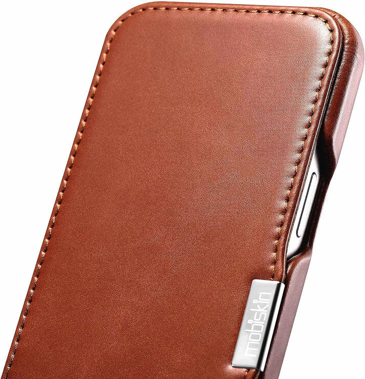 Mobiskin Hülle kompatibel mit Apple iPhone 13 Mini (5,4 Zoll), Handyhülle mit echtem Leder, Case, Sc