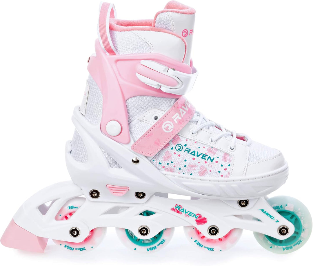 RAVEN 4in1 Inline Skates Triskates Rollschuhe Schlittschuhe Inliner für Kinder Mädchen verstellbar