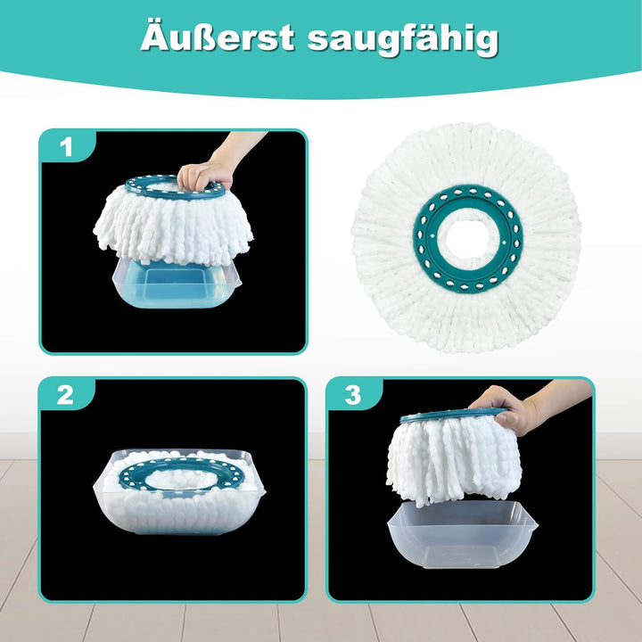 Bodenwischer Ersatzbezug, Wischmopp Bezug Kompatibel Mit Leifheit Clean Twist Disc Mop Ergo Wischmop