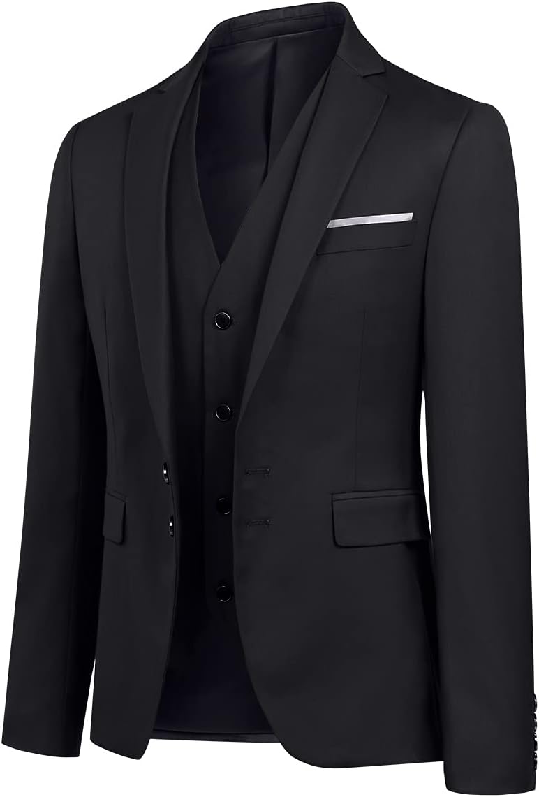 YOUTHUP Anzug Herren 3 Teilig Anzüge Slim Fit 2-Knopf Herrenanzug Modern Formell Sakko Weste Hose fü