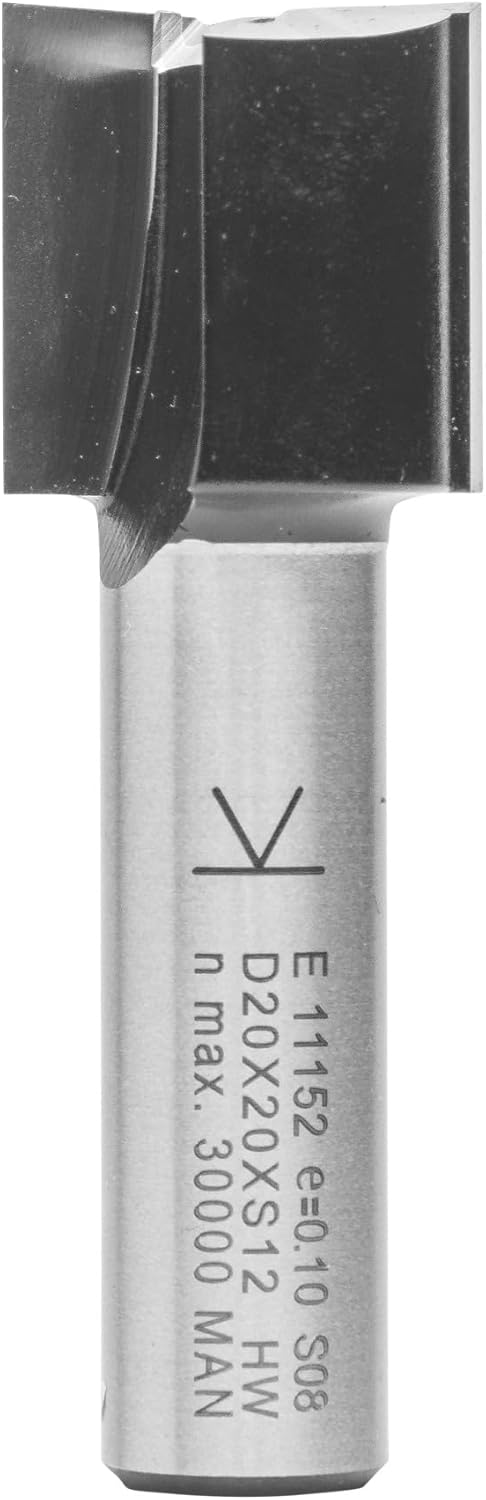 ENT 11152 Nutfräser HW, Schaft (S) 12 mm, Durchmesser (D) 20 mm, NL 20 mm, SL 40 mm, GL 60 mm, mit H
