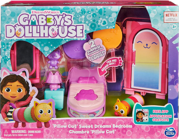 Gabby‘s Dollhouse Deluxe Raum, Sweet Dreams, Schlafzimmer mit Kuschelkatze &amp; Deluxe Raum, Purr-ific