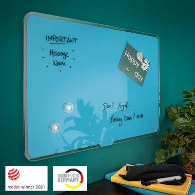 Leitz magnetisches Whiteboard aus Glas, 800 x 600, Sanftes Blau, Cosy-Serie, 70430061 800 x 600mm Sa